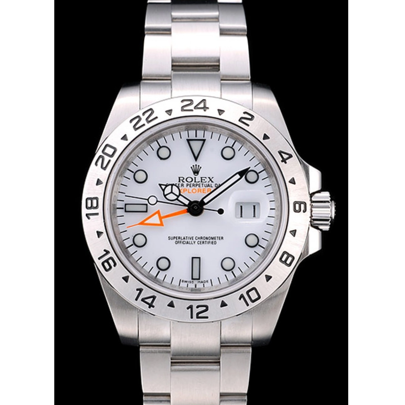 Aaa fake watches Steel Watch Bezel Stainless White Dial Explorer Rolex 0816